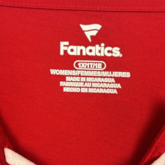 Fanatics Kansas City Chiefs Plus Size Iconic Notch Neck Lace-Up Long Sleeve 1X - Picture 3 of 7